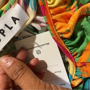 NWT Spla floral pants spaghetti strap jumpsuit adjustable straps size s/m